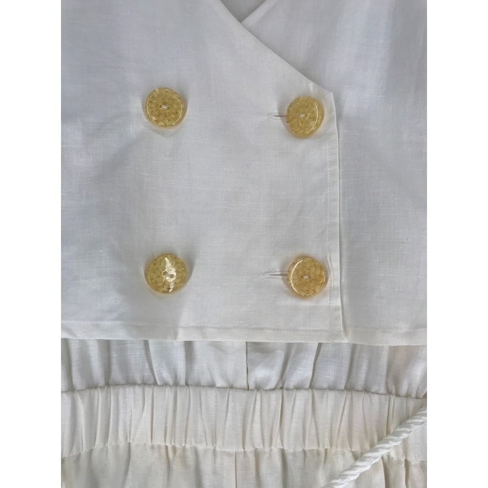 Vintage NWT Vested Romper Size 12 Casual Chic Beachwear Ivory Matching Earrings* - Picture 2 of 13